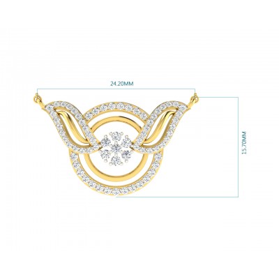 Jena Diamond Pendant with Gold Chain